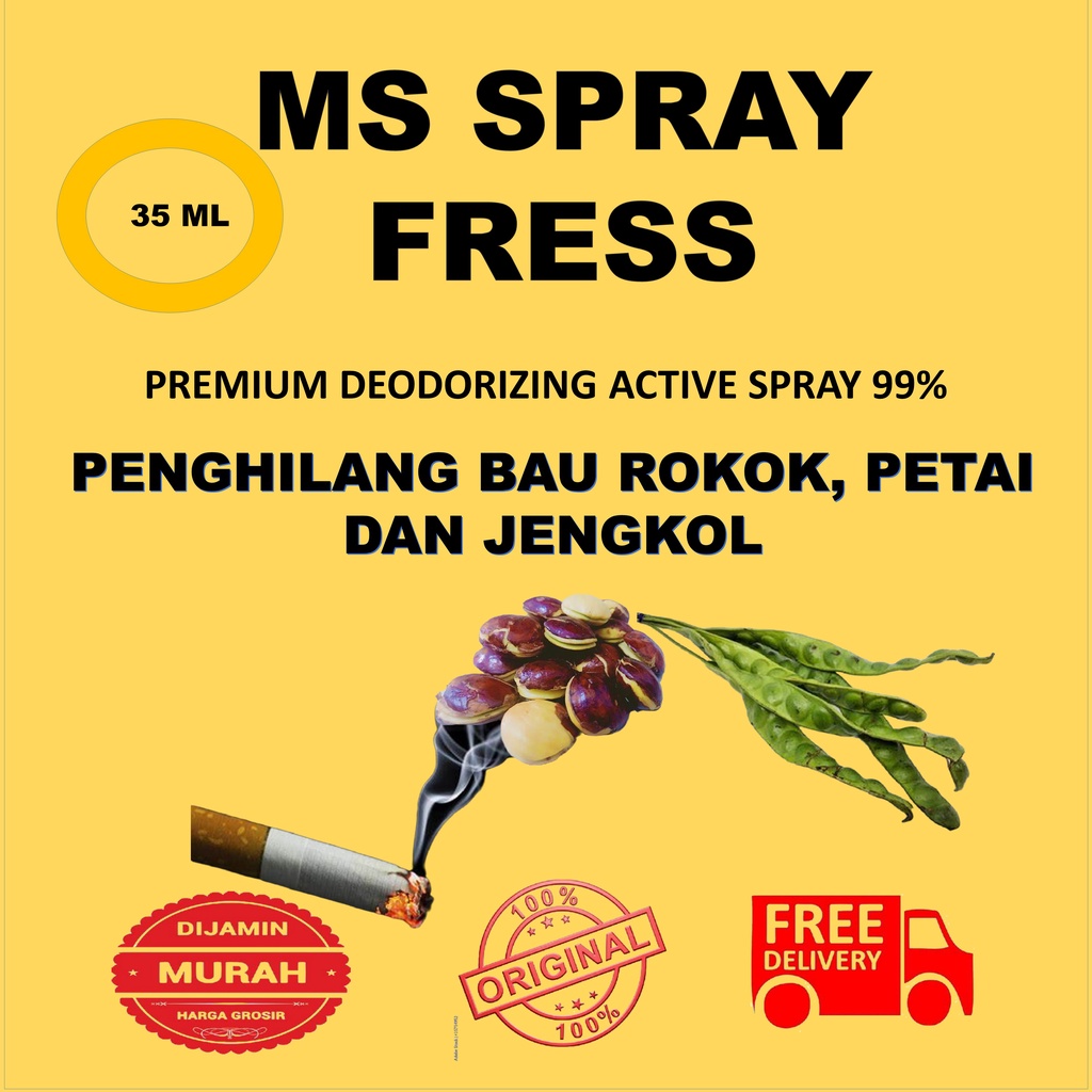 Spray Penghilang Bau Rokok Jengkol Petai 35 Ml, Cairan Obat Semprotan Pembersih Bau Petai Alami, Men