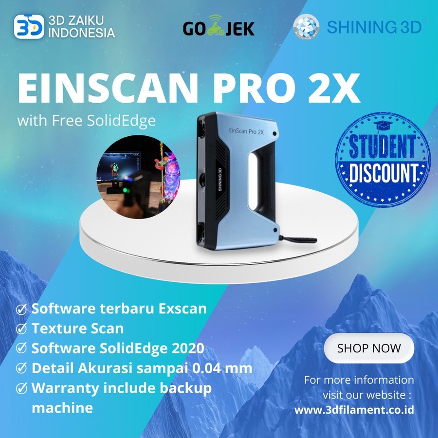 Industrial Grade 3D Scanner Einscan Pro 2X with Free SolidEdge