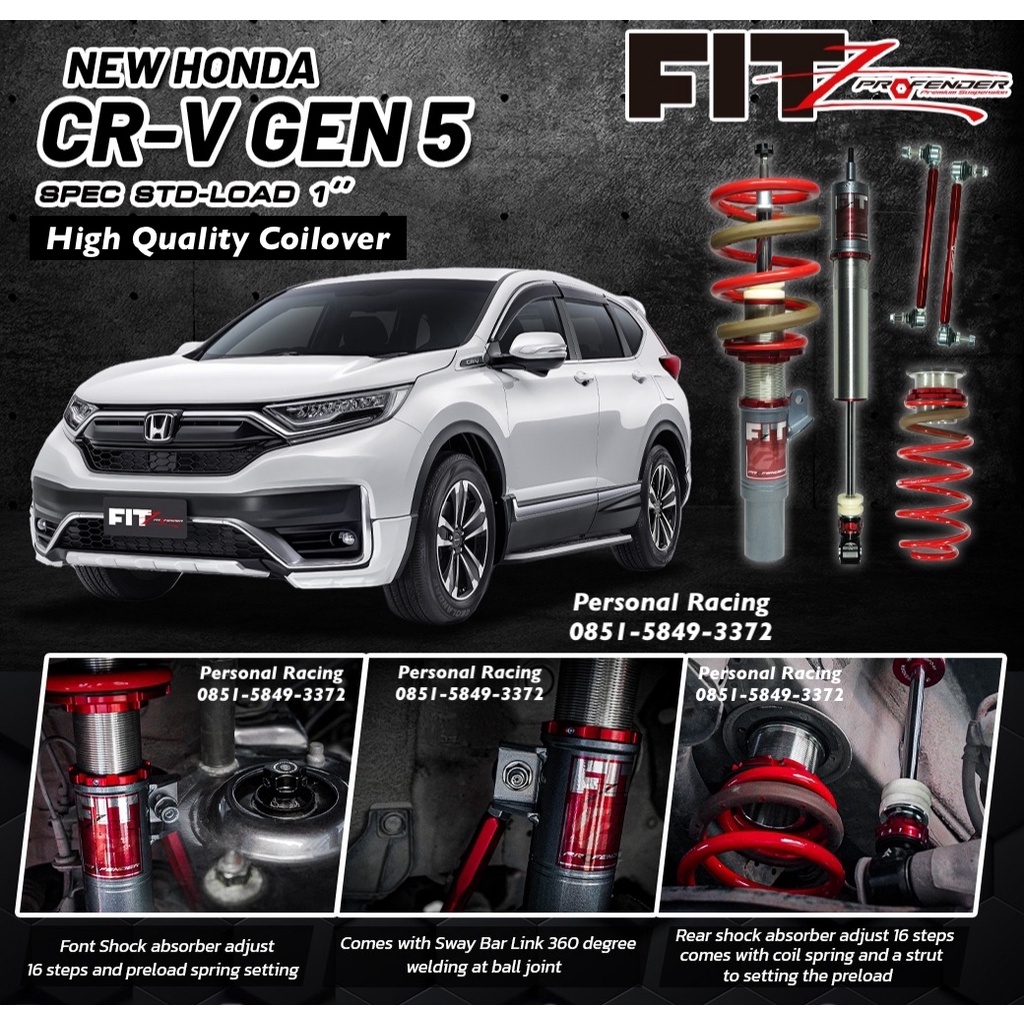 Shockbreaker Suspensi COILOVER PROFENDER FITZ HONDA CRV GEN 5 2017+