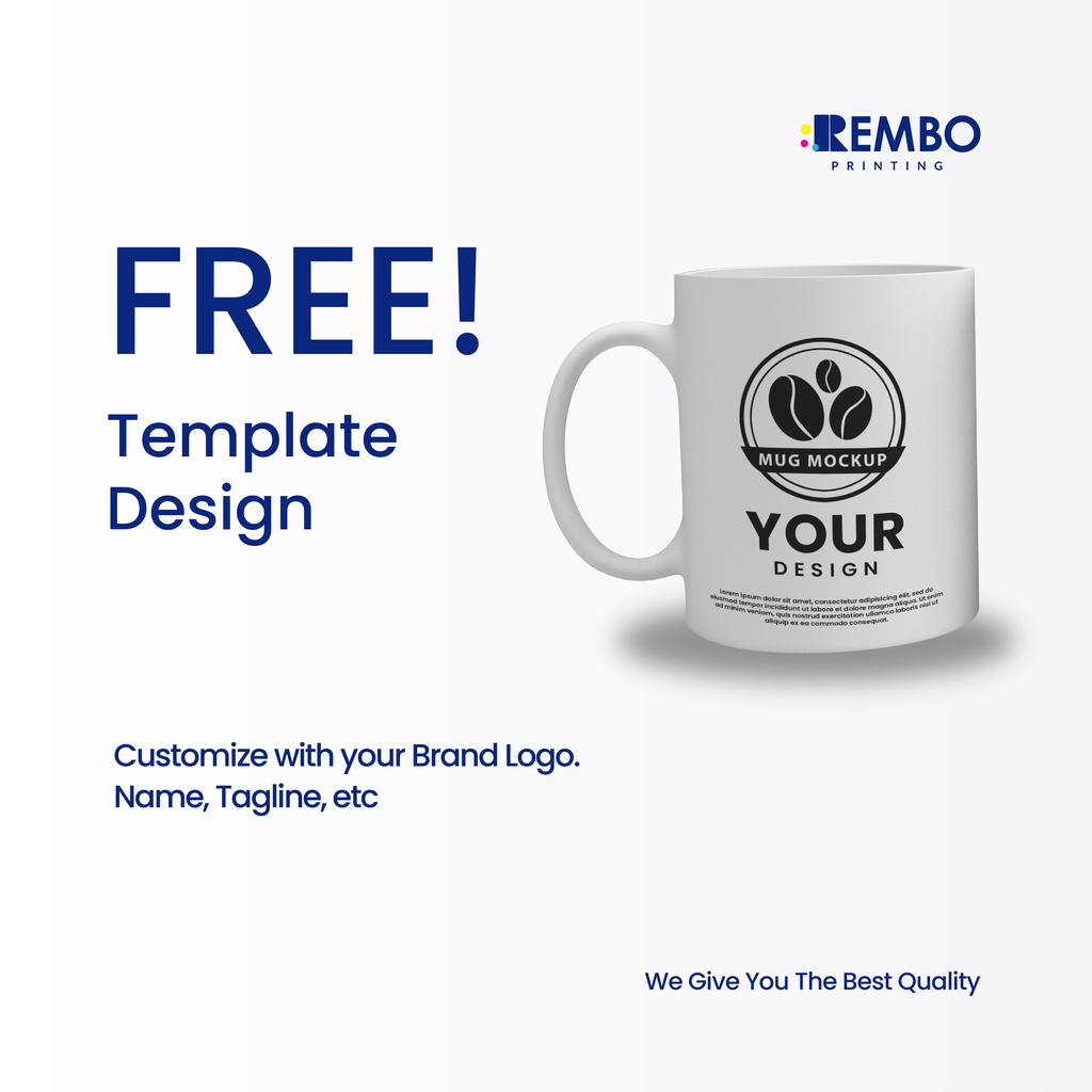 Mug Keramik Putih Custom Souvenir Merchandise - REMBO PRINTING