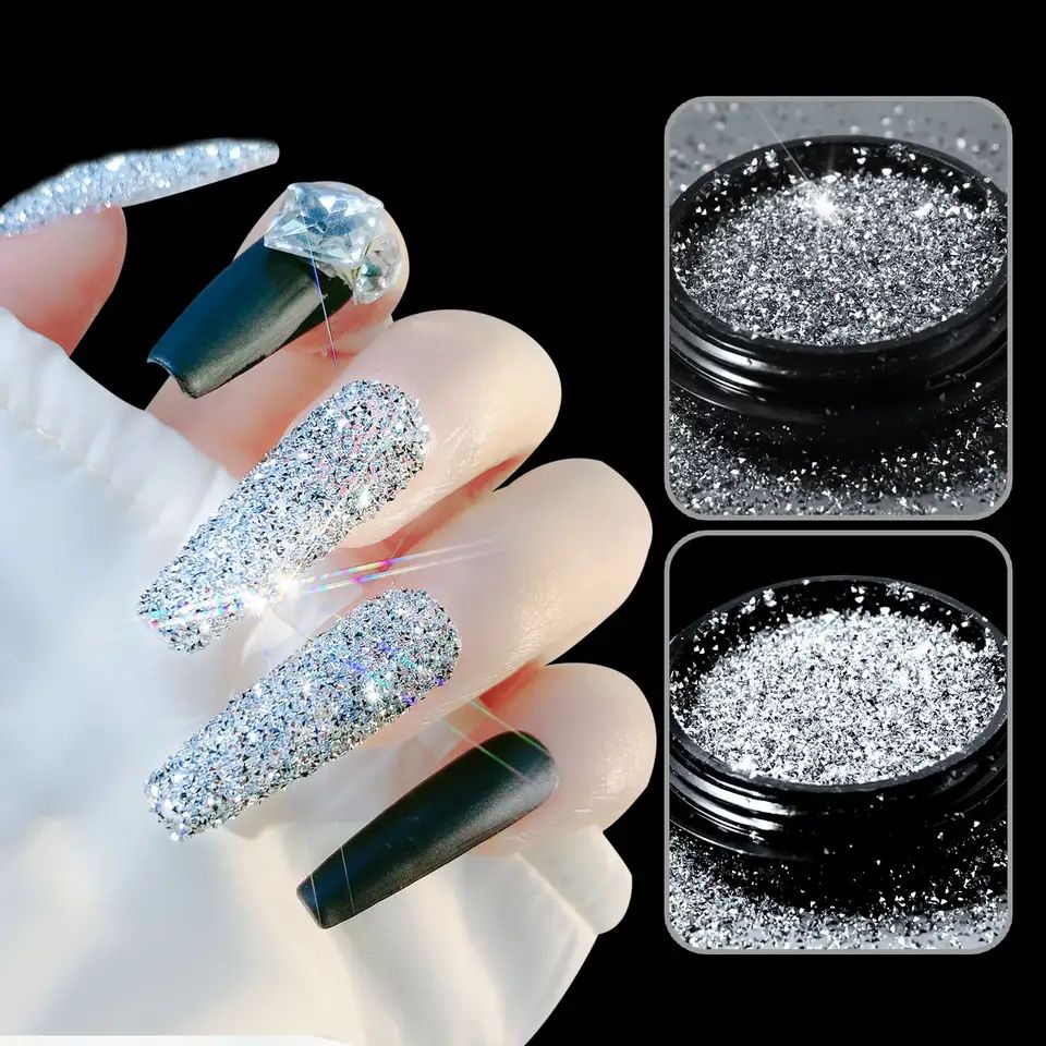 CRYSTAL PIXIE SILVER SUPER SHINY / DEKORASI CRYSTAL PIXIE PREMIUM CUT NAIL ART