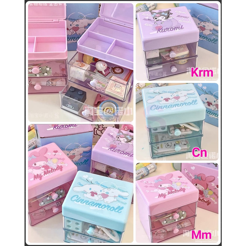 

( ^ ω ^ )✧-EI Laci susun accesories, stationery sanrio | tempat stiker| kotak mini serbaguna