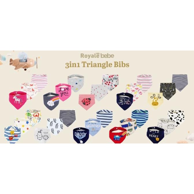 Royale Bebe - Bib Bayi (3in1 Bib Segitiga)