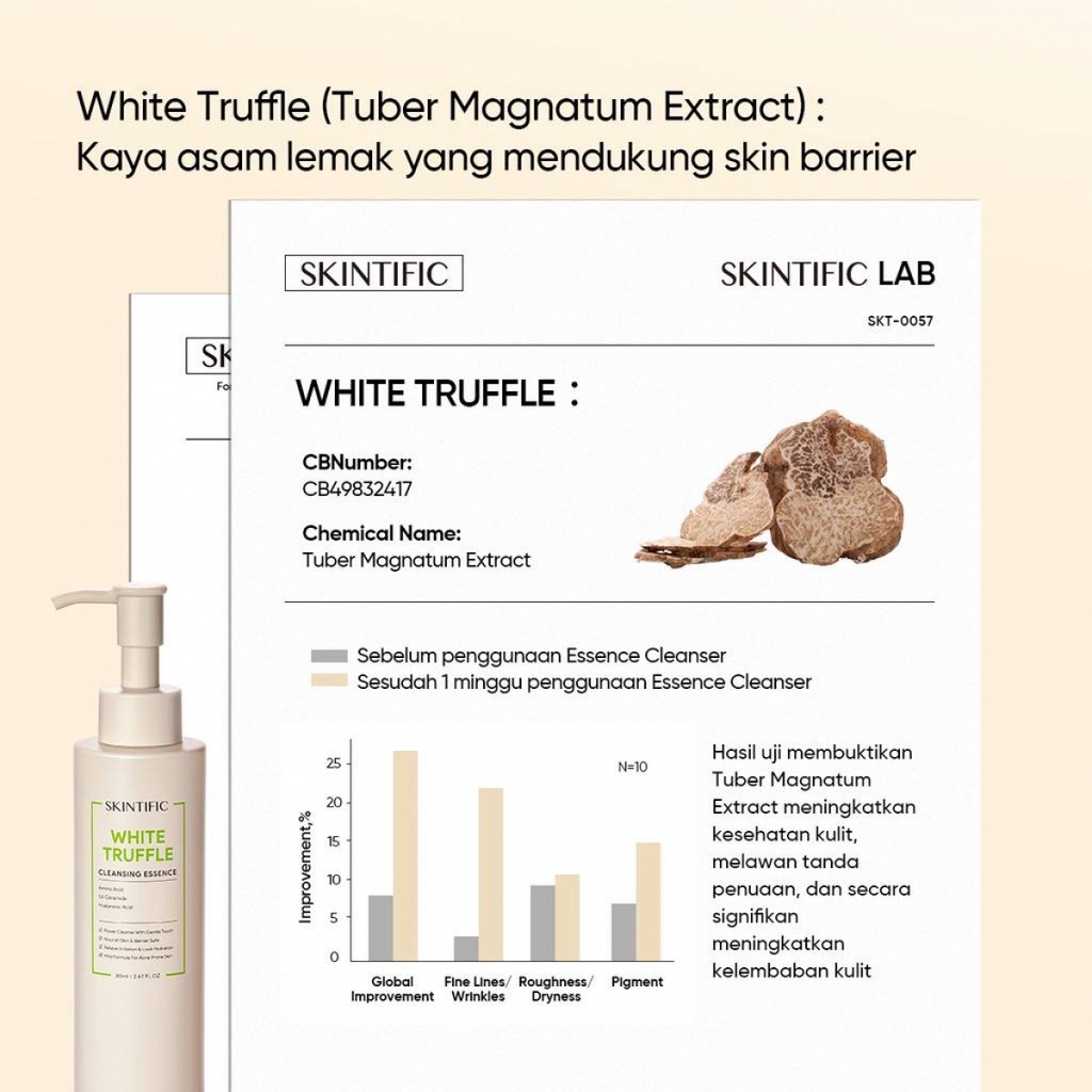 SKINTIFIC White Truffle Cleansing Essence Cleanser Facial Wash Serum Nourish and Protect Skin Barrier 80ml