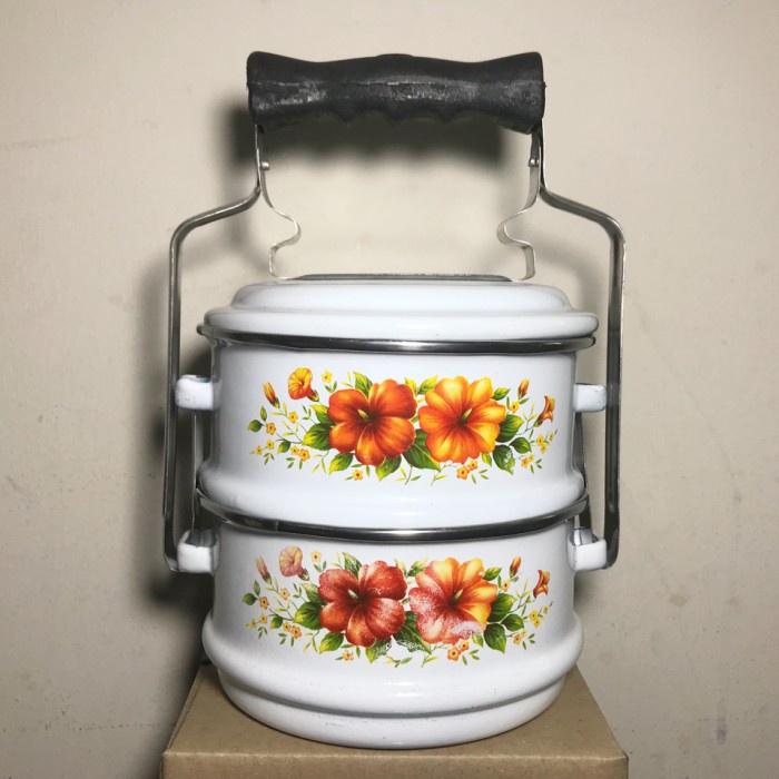 Rantang Rantang Enamel 14Cm / 2 Susun