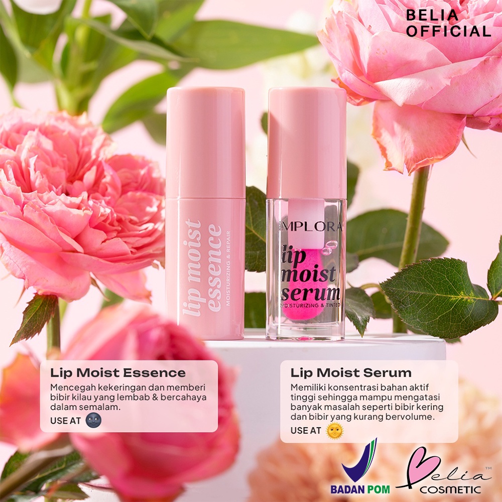 ❤ BELIA ❤ IMPLORA Lip Moist Series | Essence | Serum | Lip Oil | Perawatan Bibir | BPOM