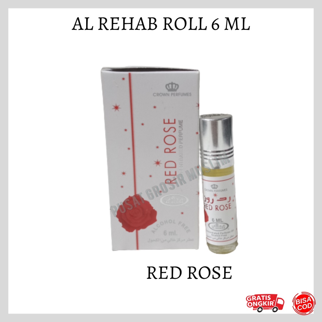 Parfum AL Rehab Red Rose ROLL 6ML Original Asli Saudi Arabia