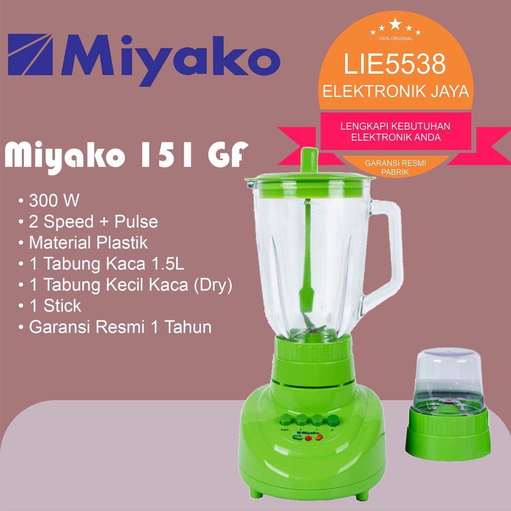 Blender MIYAKO BL 152 GF/AP/ ice crusher 3in1 kaca 151gf 2in1