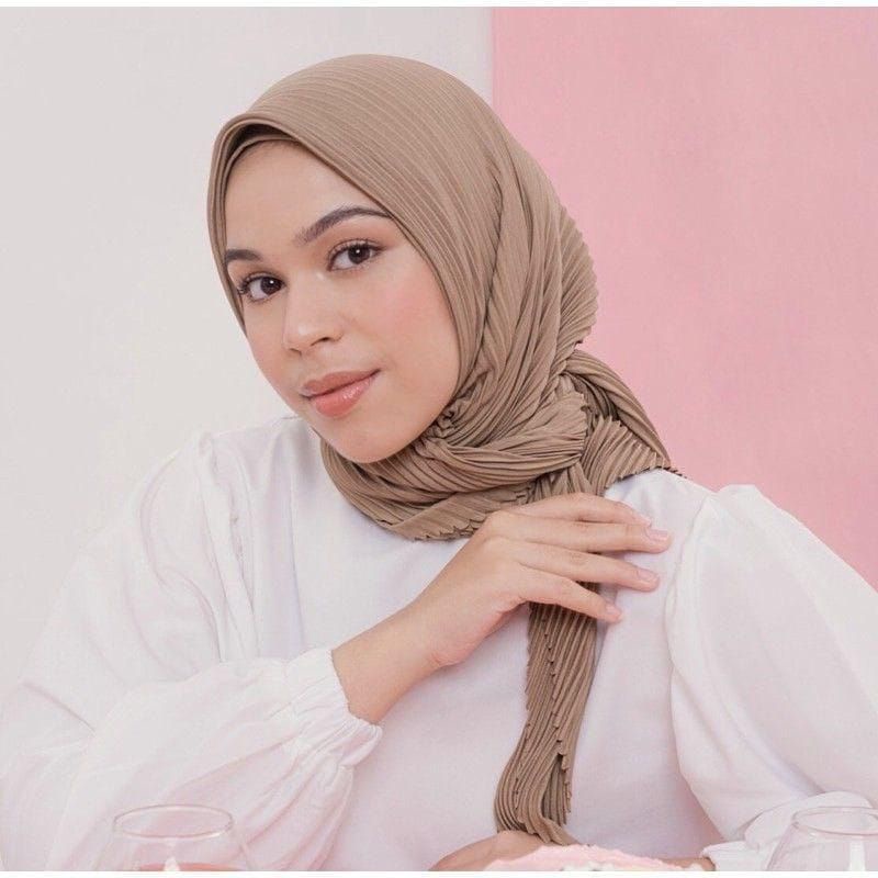 Segi empat plisket/hijab plisket/ Khimar plisket/segi 4 plisket