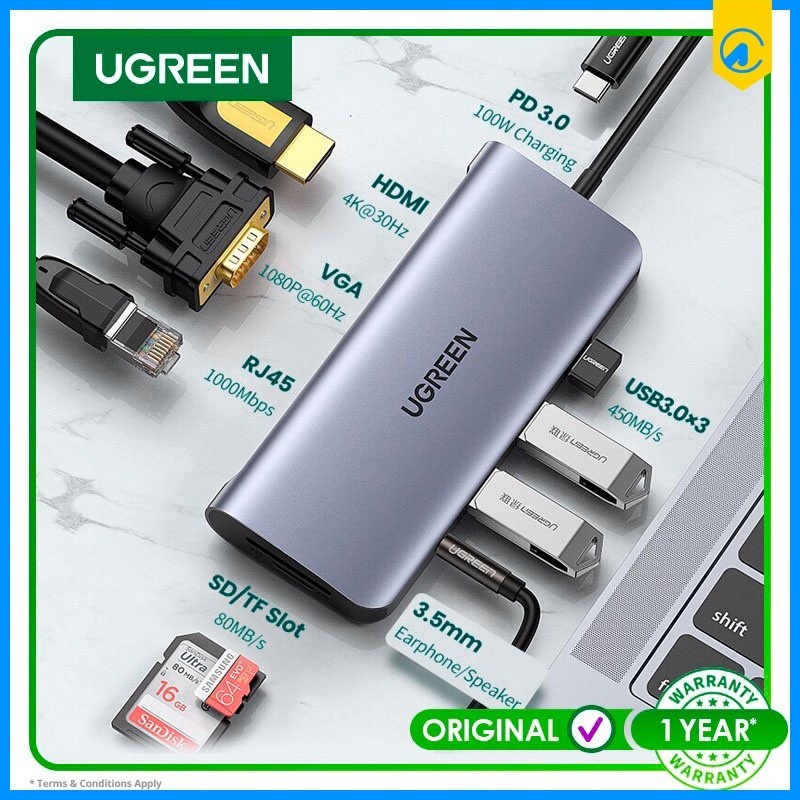 Ugreen 10in1 USB C multifunction Adapter Space Gray 80133