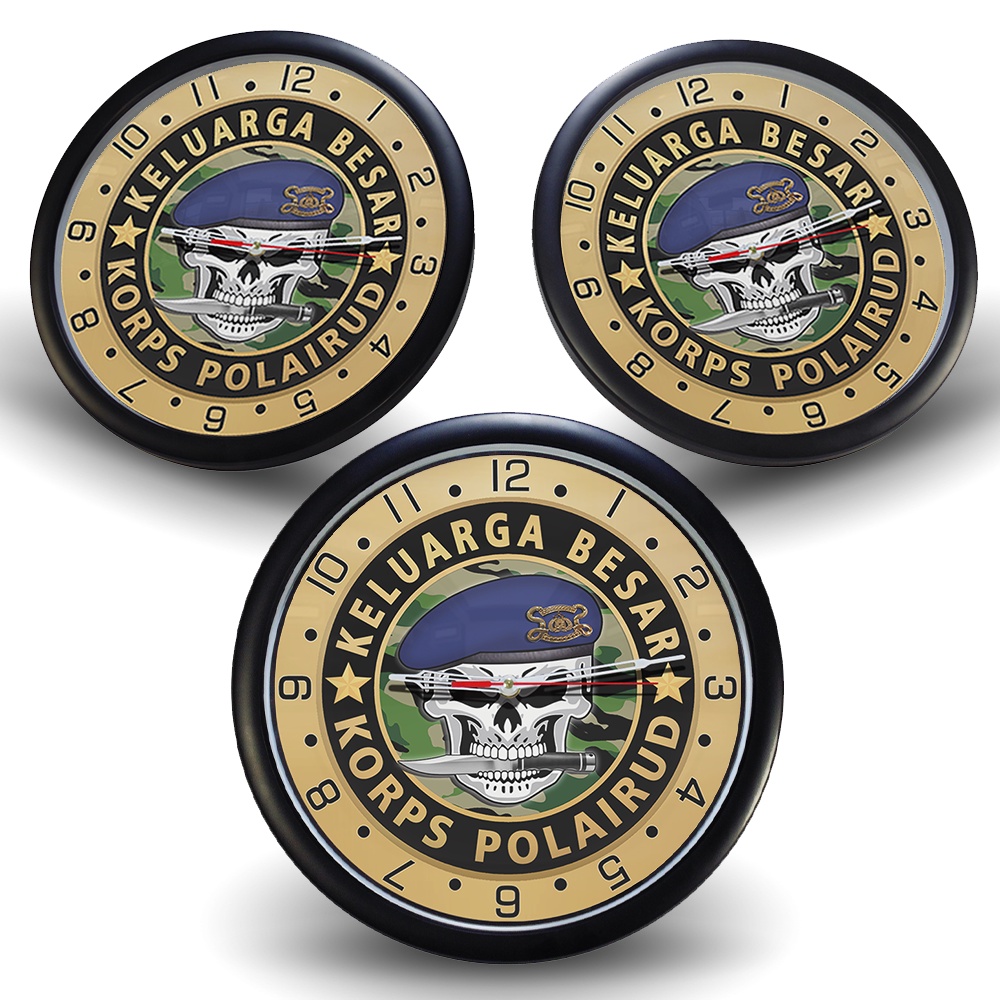 (Masuk) Jam Dinding KELUARGA BESAR KORPS POLAIRUD {Istimewa} Light Gold
