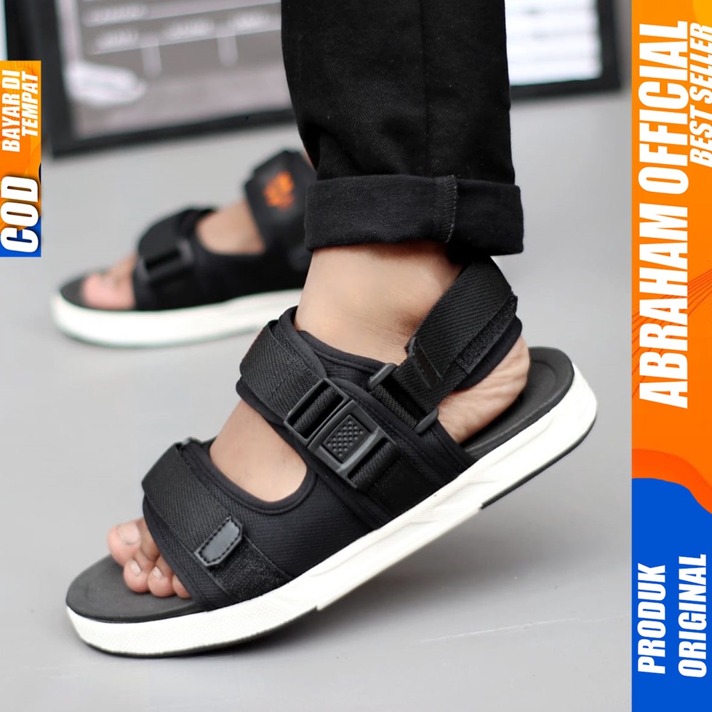 ABRAHAM Sandal Slide Pria Slop Gunung Cowok Sendal Selop Kekinian Hitam Pria