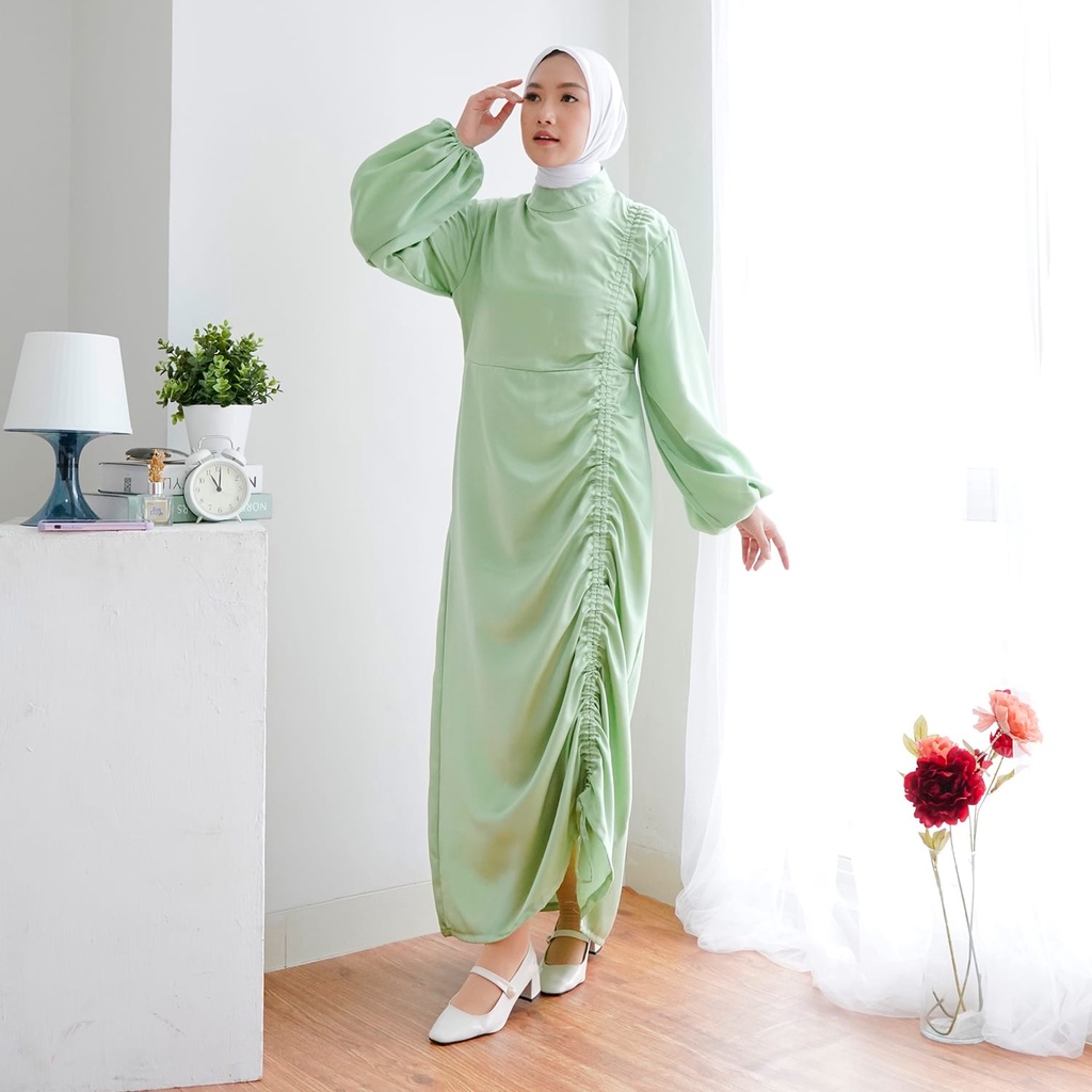 DRESS SATIN SILK FULL SERUT LONG//DRESS KONDANGAN BRIDESMAID//GAMIS