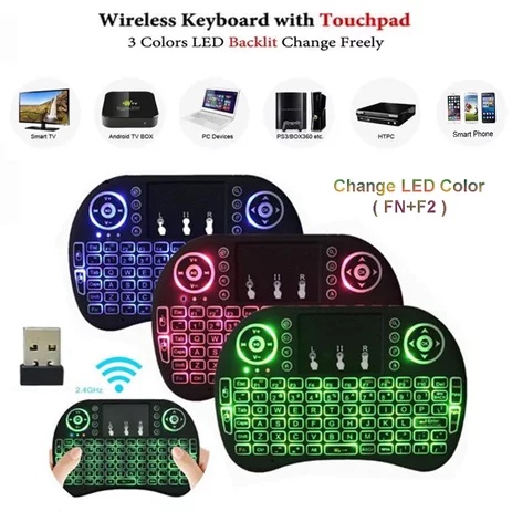 i8 Backlit Mini Wireless Keyboard Touchpad