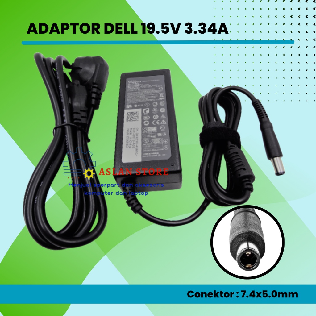 Adaptor Charger Laptop dell 19.5V 3,34a 65W Dell Latitude 7480 E6540 E7440 E7450 E7250 E6440 E5440