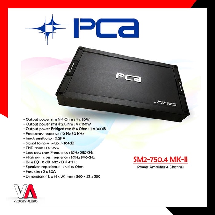 Terlaris Power Amplifier 4 Channel Pca Sm2-750.4 Mkii Sm2-750.4 Mk2 4Ch Garansi