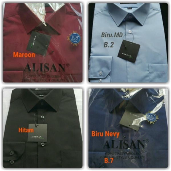 Unik Kemeja Alisan Lengan panjang polos warna - Hitam 15 Diskon