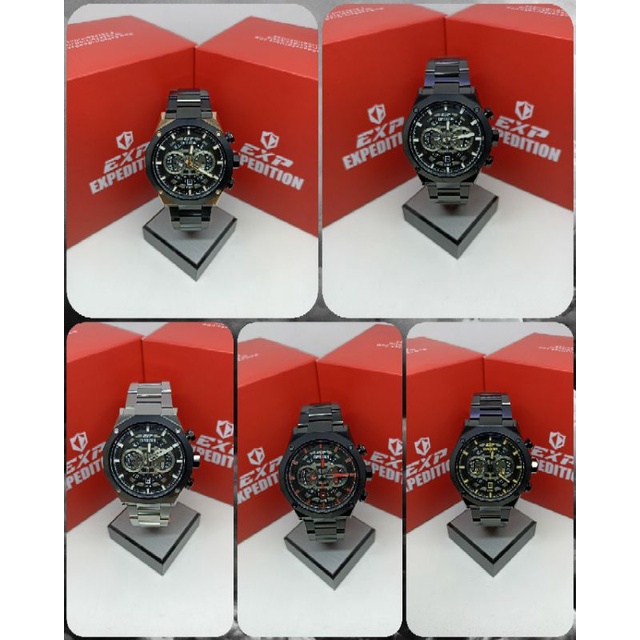 Jam Tangan Pria Expedition 6834 E6834 EXP6834 Tali Besi / Stainless steel