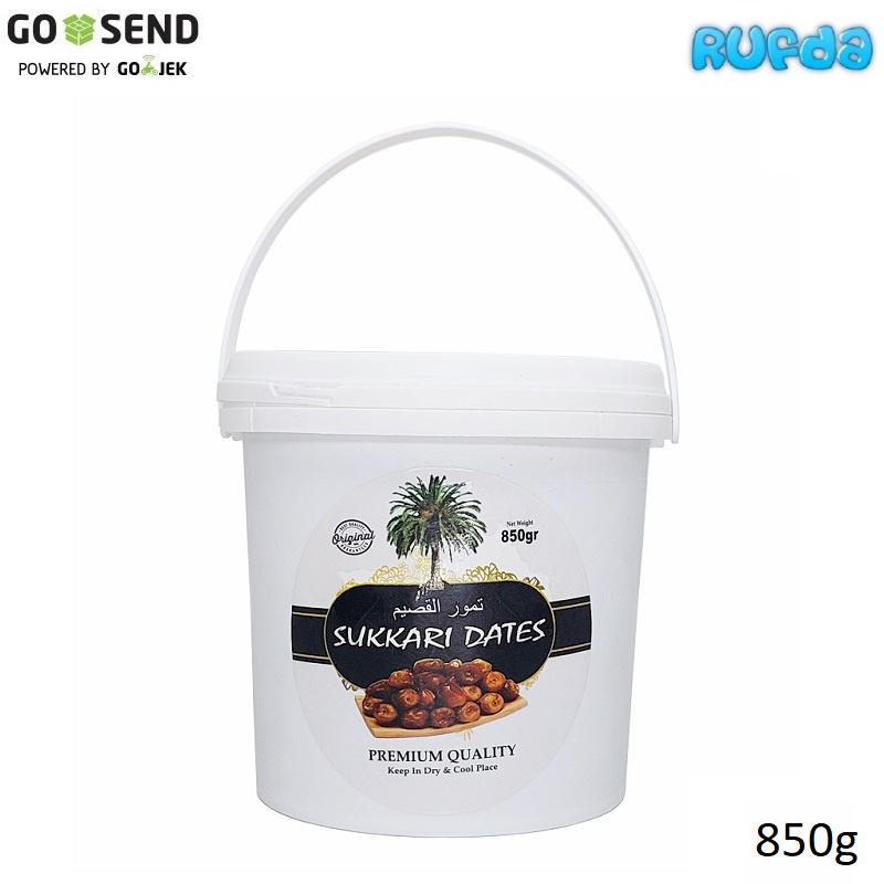 Kurma Sukkari 850g Sukari Sukkary Al Qasim Qassim Qosim AlQasim AlQosim Kemasan Ember