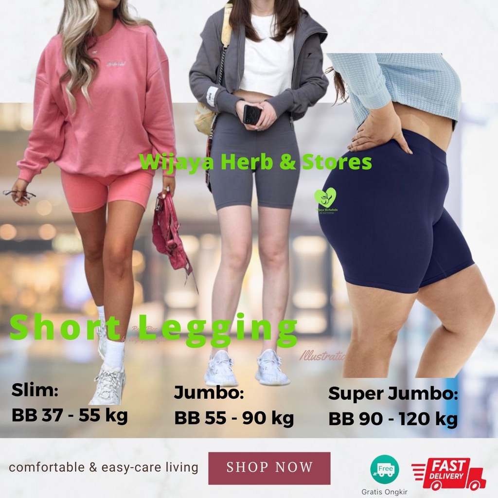 [Outfits] Legging Pendek Size Slim &amp; Jumbo / Short Pants / Leging / Shot / Strit / Setrit / Sot