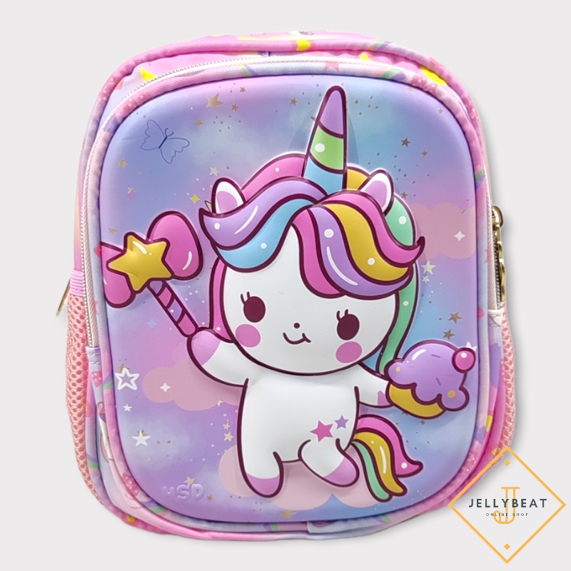 TAS RANSEL 3D ANAK PG KARAKTER CUTE UNICORN LIGHT PINK