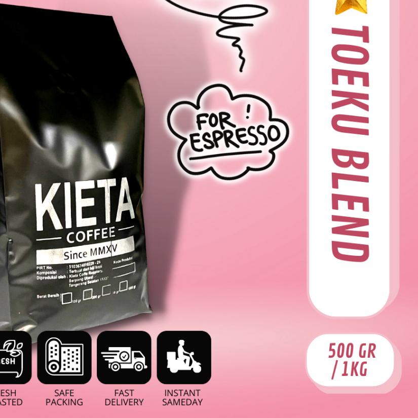 

☪ 1kg Biji Kopi TOEKU Blend 100% Arabika untuk Kopi Susu ☁