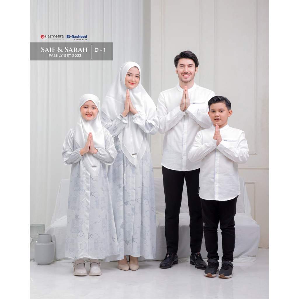 FAMILY SET YASMEERA SAIF & SARAH OFF - WHITE DAN BLUE HEAVEN