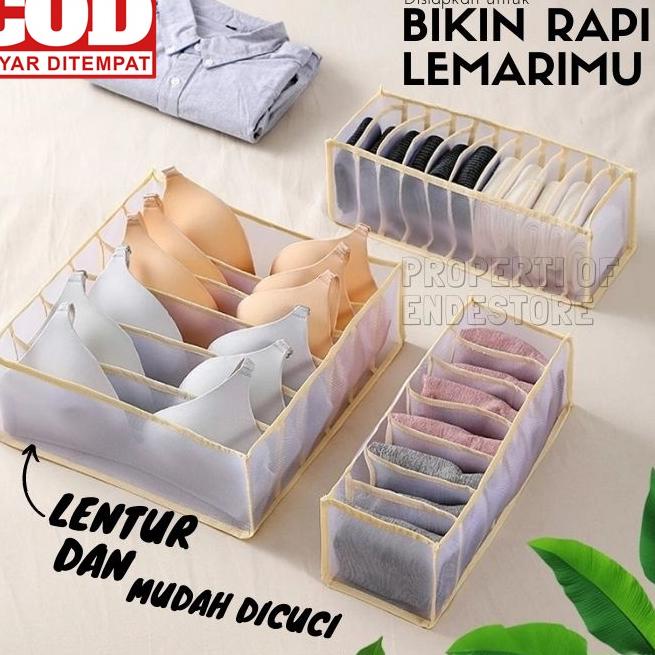 ♔ Tempat Kotak Box Penyimpanan Baju Pakaian Bayi Serbaguna Rak Celana Dalam CD Dan Bra Daleman EN200