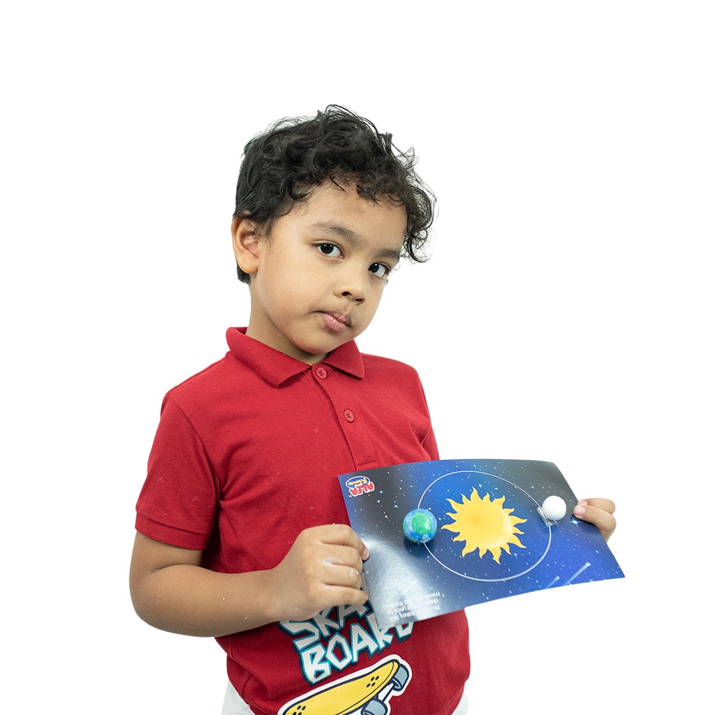 STEM Solar System Kit Anak + Buku Komik Edukatif – Mainan Edukasi Sains Belajar Tata Surya 3D DIY Us
