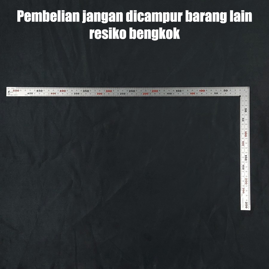 

SHINWA 11481 Penggaris Siku Besi Putih 50 cm x 25 cm Stainless Steel Square Rules 50cm x 25cm