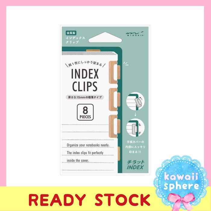 

Terlaris Midori Chiratto Index Clips Gold Index Clip Copper Isi 8