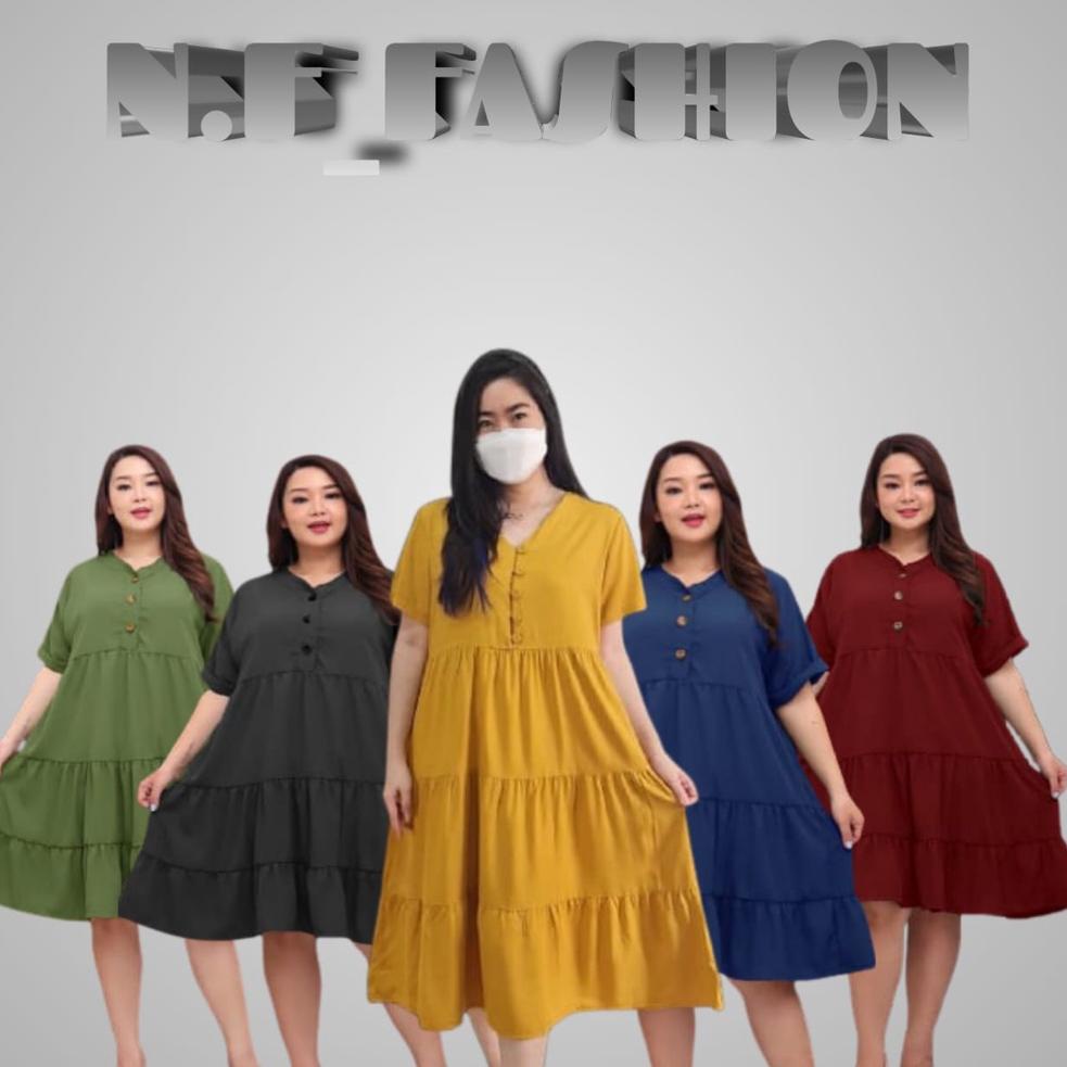 RECOMENDED JUNE DRESS MAXI JUMBO REMPEL SUSUN BUMIL BUSUI FRIENDLY 3XL LD 120 POLOS Dress jumbo ld 1