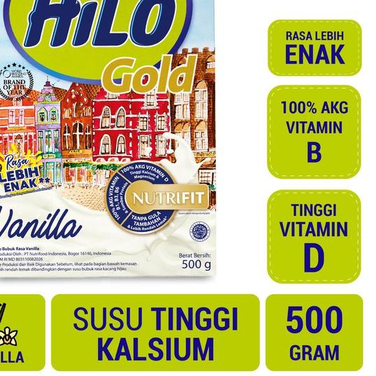 

℮ Hilo Gold Vanilla 500 gram - Susu Tinggi Kalsium Rendah Lemak ☝