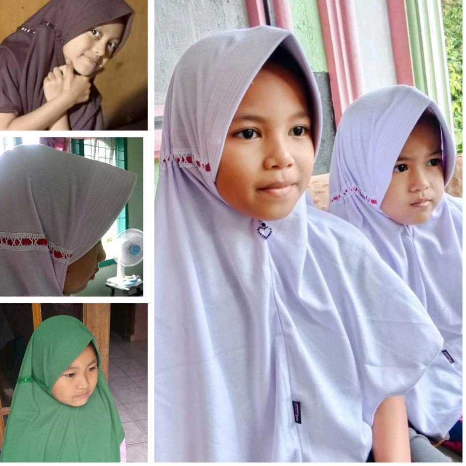 Kerudung seragam SEKOLAH anak SD SMP SMA hijab sekolah jilbab polos serut tali