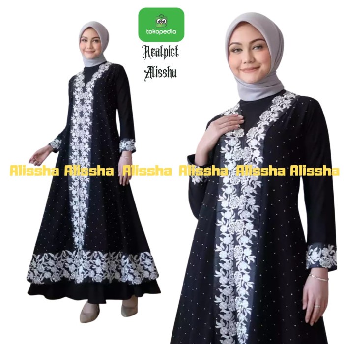 Gamis Gamis Abaya Turkey Jersy mix Ceruty Premium mote Terbaru 2021 - Hitam, M(B4L7) Gamis Abaya Rem