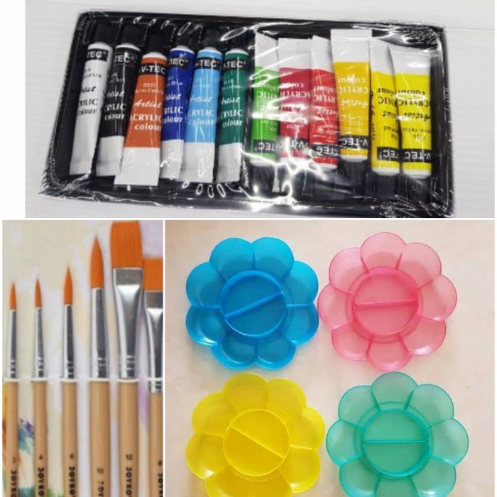 

Terlaris Paket Alat Lukis (Kuas Palet Cat Akrilik)