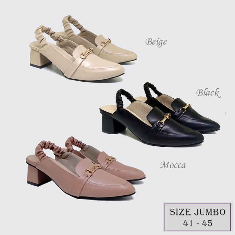 10 MODEL |HEELS MULES| Sepatu Wanita Ukuran Besar Jumbo | Sandal Bustong Big Size | Heel Pesta Formal Cantik Mewah Elegan ORIGINAL