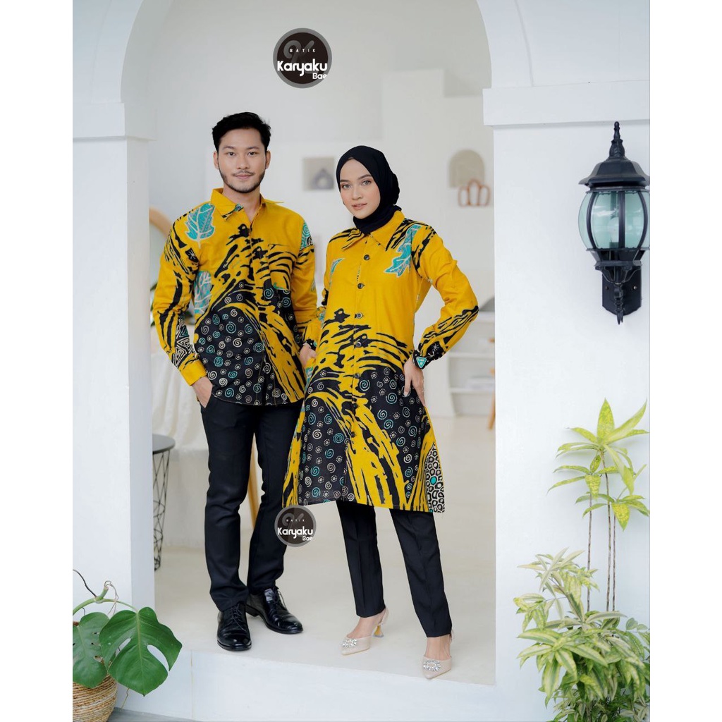 Batik couple wanita pria batik kantor terbaru seragam batik wanita pria M L XL XXL Jumbo