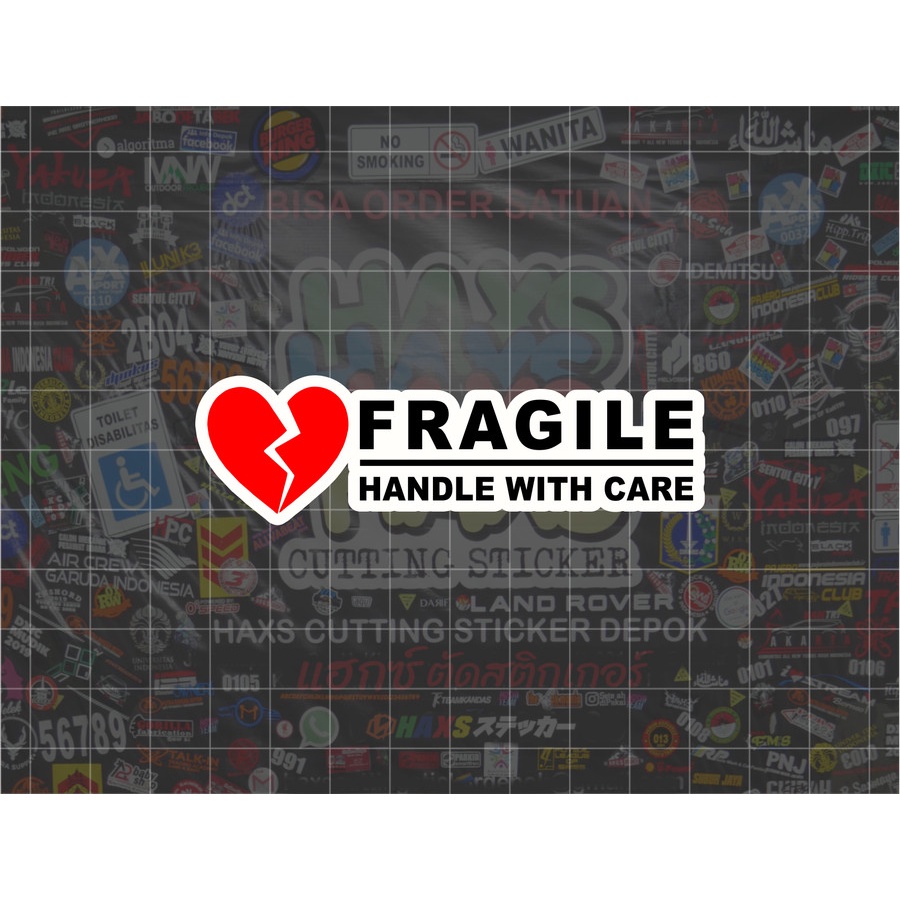 Cutting Sticker Fragile Ukuran 8.5 Cm Untuk Packing