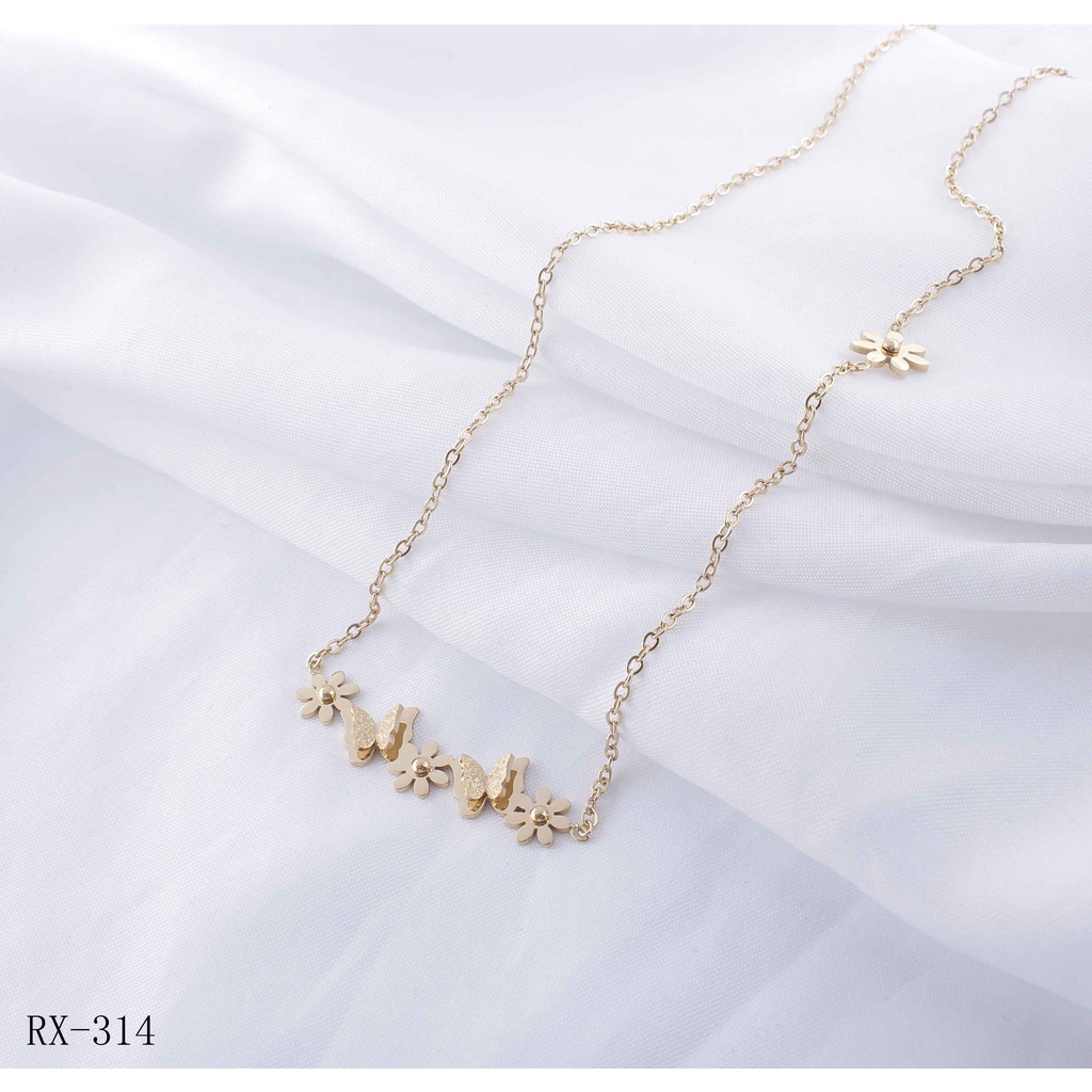 Kalung Titanium Permata Anti Karat Perhiasan Fashion 314/1593/105