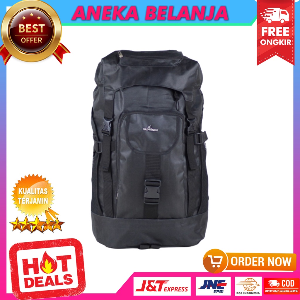 Tas Ransel Jumbo Gunung Besar Polo Ardo Hitam Tas Ransel Gunung Bahan D300 Berkualitas Backpack Carrier Murah