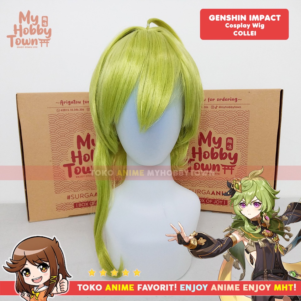 Wig Cosplay Anime Game Genshin Impact : Collei Rambut Palsu