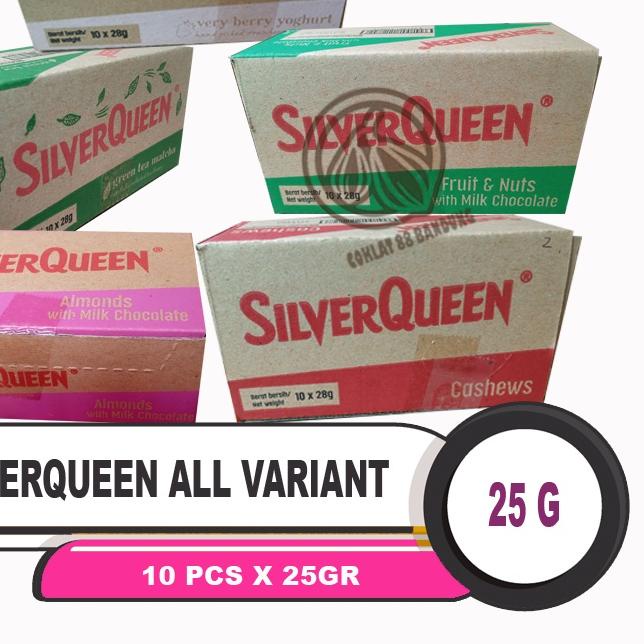 

◊ SilverQueen Kecil 25gr 1 Box Isi 10 pcs X 25 gram Cokelat - Coklat SIlver Queen 25 gr Chunky Bar 30 gr X 10 Batang Milk Chocolate Cashew Almond Fruit Matcha Yogurt 25 gram Chungky Bar 30 g ۞