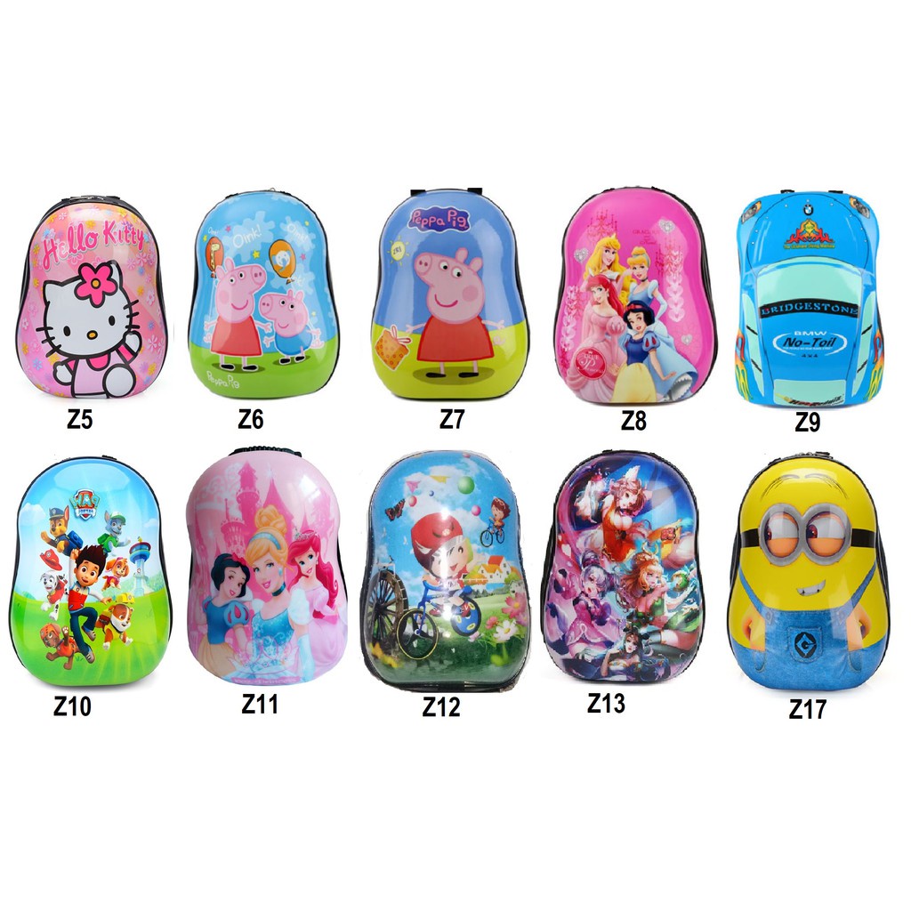 Fygalery FYG-1118 Egg Backpack Tas PVC Anak Sekolah Karakter Imut Bentuk Cangkang Telur