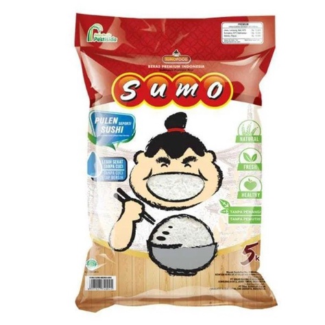 

BERAS PREMIUM SUMO MERAH 5KG NASI SUSHI PULEN HALAL MUI