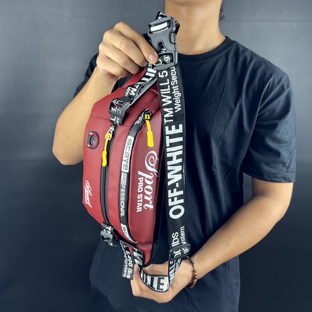 Waistbag Tas Selempang WATERPROOF Bahan ballon Tebal Tas pinggang