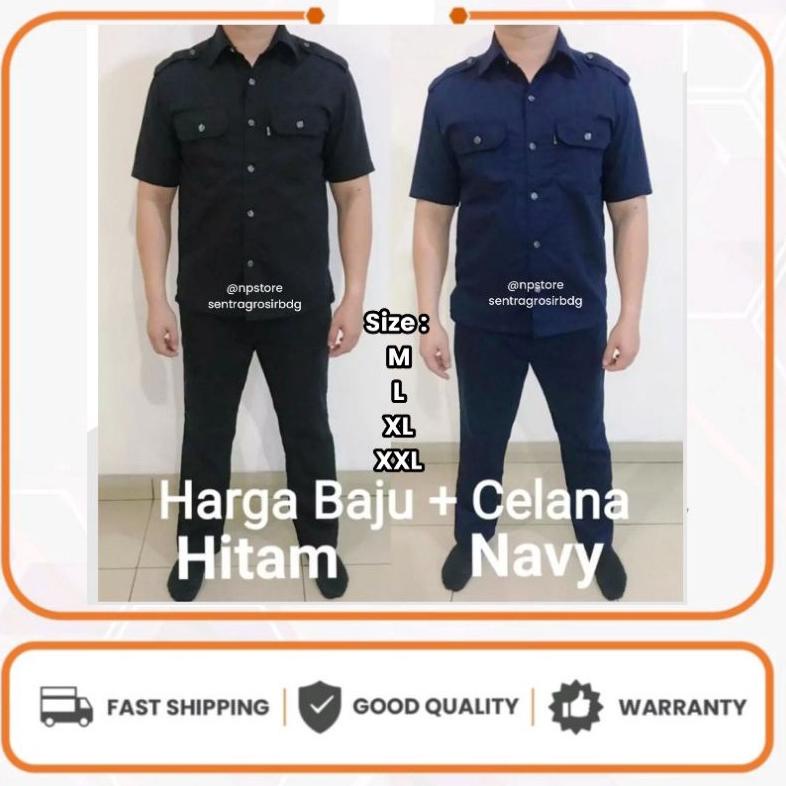 Free Ongkir 3.3 [ BEST SELLER ]  Setelan Seragam Safari Satpam Security Sopir Premium || Baju Safari