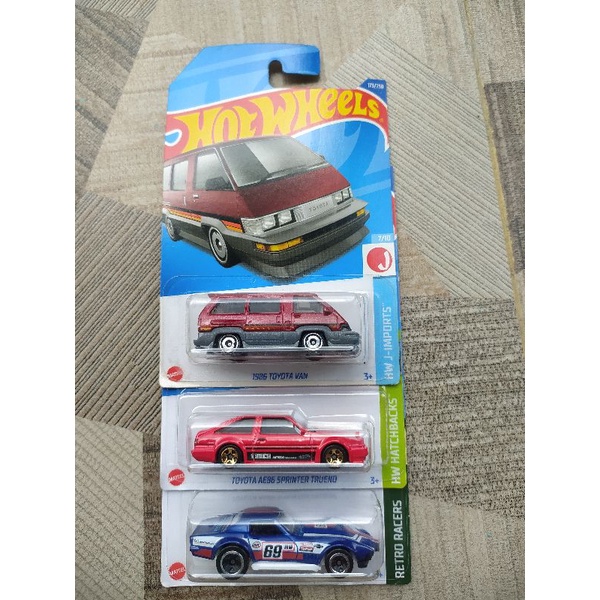 Hot Wheels PAKET 1986 TOYOTA VAN, TOYOTA AE86 SPRINTER TRUENO,69 COPO CORVETTE