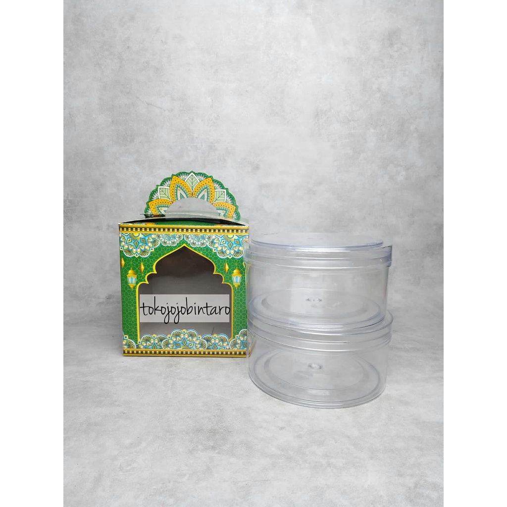 

DUS KUE KERING LEBARAN UNTUK 2 BULAT 500GR TOPLES DIJUAL SATUAN / dus hampers / dus toples bulat