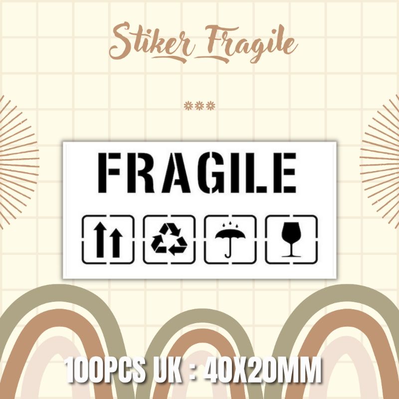 

100PCS STIKER FRAGILE 40X20MM